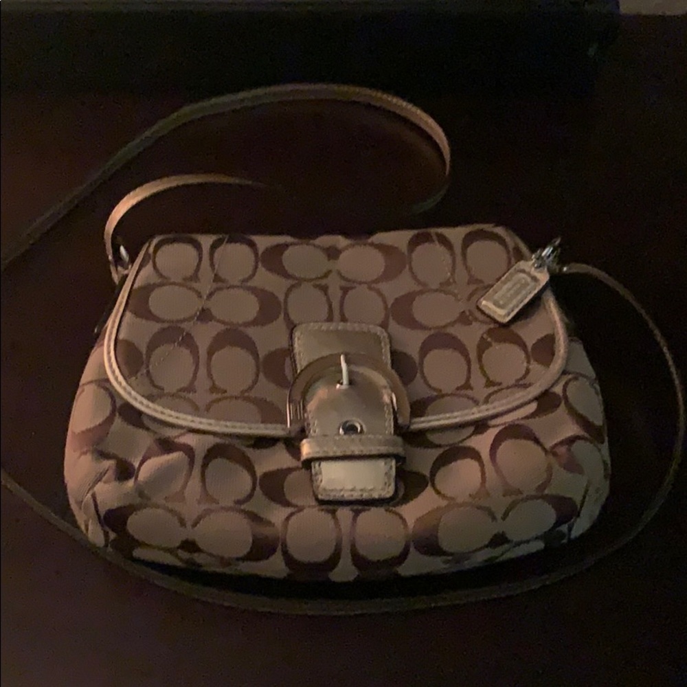 Gold coach crossbody small bag